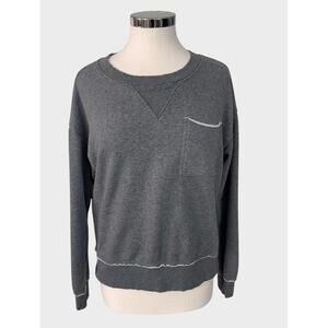 Evereve Medium Crewneck Womens Gray Sweatshirt Cotton Polyester